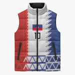 Haiti Football Custom Sleeveless Puffer Jacket Tribal African Abstract Graphic