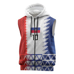 Haiti Football Custom Sleeveless Zip Hoodie Tribal African Abstract Graphic