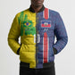 Haiti and Brazil Football Custom Bomber Puffer Jacket Splash Half Split
