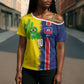 Haiti and Brazil Football Custom Cross Shoulder Shirt Splash Half Split