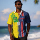 Haiti and Brazil Football Custom Hawaiian Shirt Splash Half Split LT03