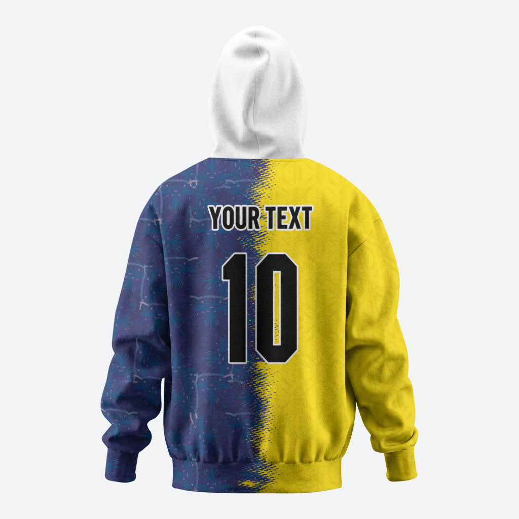 Haiti and Brazil Football Custom Hoodie Splash Half Split