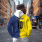 Haiti and Brazil Football Custom Hoodie Splash Half Split