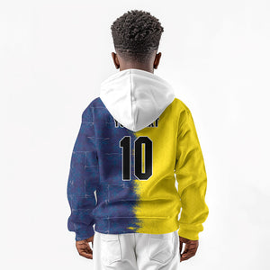 Haiti and Brazil Football Custom Kid Hoodie Splash Half Split