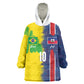 Haiti and Brazil Football Custom Kid Wearable Blanket Hoodie Splash Half Split