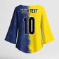 Haiti and Brazil Football Custom Kimono Sleeve Blouse Splash Half Split