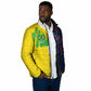 Haiti and Brazil Football Custom Padded Jacket Splash Half Split