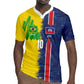 Haiti and Brazil Football Custom Rugby Jersey Splash Half Split