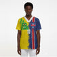 Haiti and Brazil Football Custom Scrub Top Splash Half Split