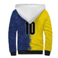 Haiti and Brazil Football Custom Sherpa Hoodie Splash Half Split