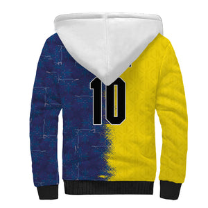 Haiti and Brazil Football Custom Sherpa Hoodie Splash Half Split
