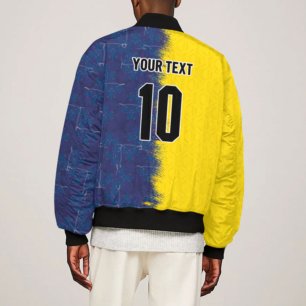 Haiti and Brazil Football Custom Sleeve Zip Bomber Jacket Splash Half Split