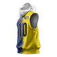 Haiti and Brazil Football Custom Sleeveless Hoodie Splash Half Split