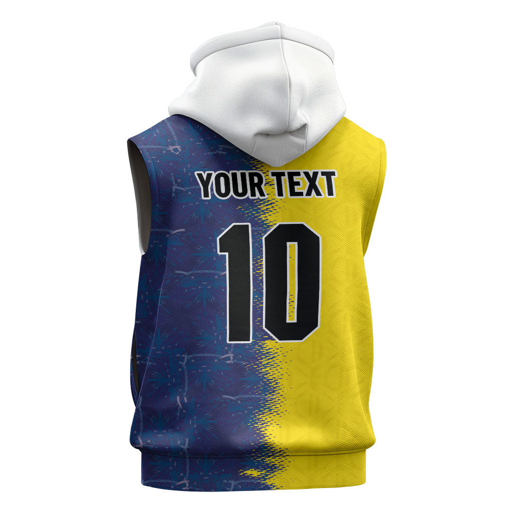 Haiti and Brazil Football Custom Sleeveless Zip Hoodie Splash Half Split