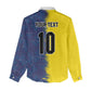 Haiti and Brazil Football Custom Women Casual Shirt Splash Half Split