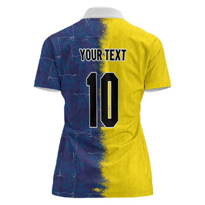 Haiti and Brazil Football Custom Women Polo Shirt Splash Half Split