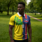 Haiti and Brazil Football Custom Zipper Polo Shirt Splash Half Split