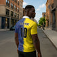 Haiti and Brazil Football Custom Zipper Polo Shirt Splash Half Split