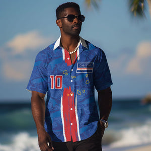 Cabo Verde Custom Hawaiian Shirt Paint Brush Stroke Shark Pattern Map Design