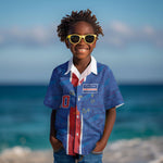 Cabo Verde Custom Kid Hawaiian Shirt Paint Brush Stroke Shark Pattern Map Design