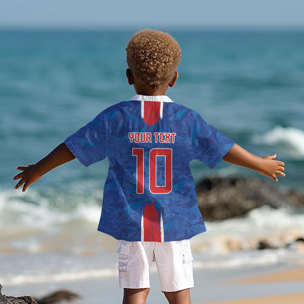 Cabo Verde Custom Kid Hawaiian Shirt Paint Brush Stroke Shark Pattern Map Design
