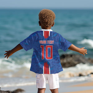Cabo Verde Custom Kid Hawaiian Shirt Paint Brush Stroke Shark Pattern Map Design