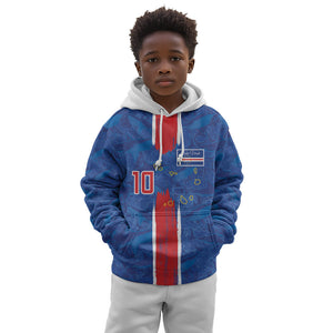 Cabo Verde Custom Kid Hoodie Paint Brush Stroke Shark Pattern Map Design