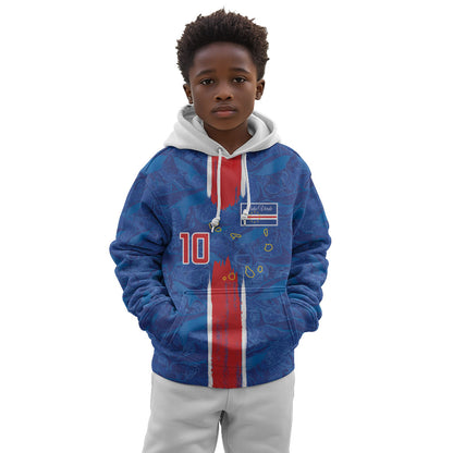 Cabo Verde Custom Kid Hoodie Paint Brush Stroke Shark Pattern Map Design