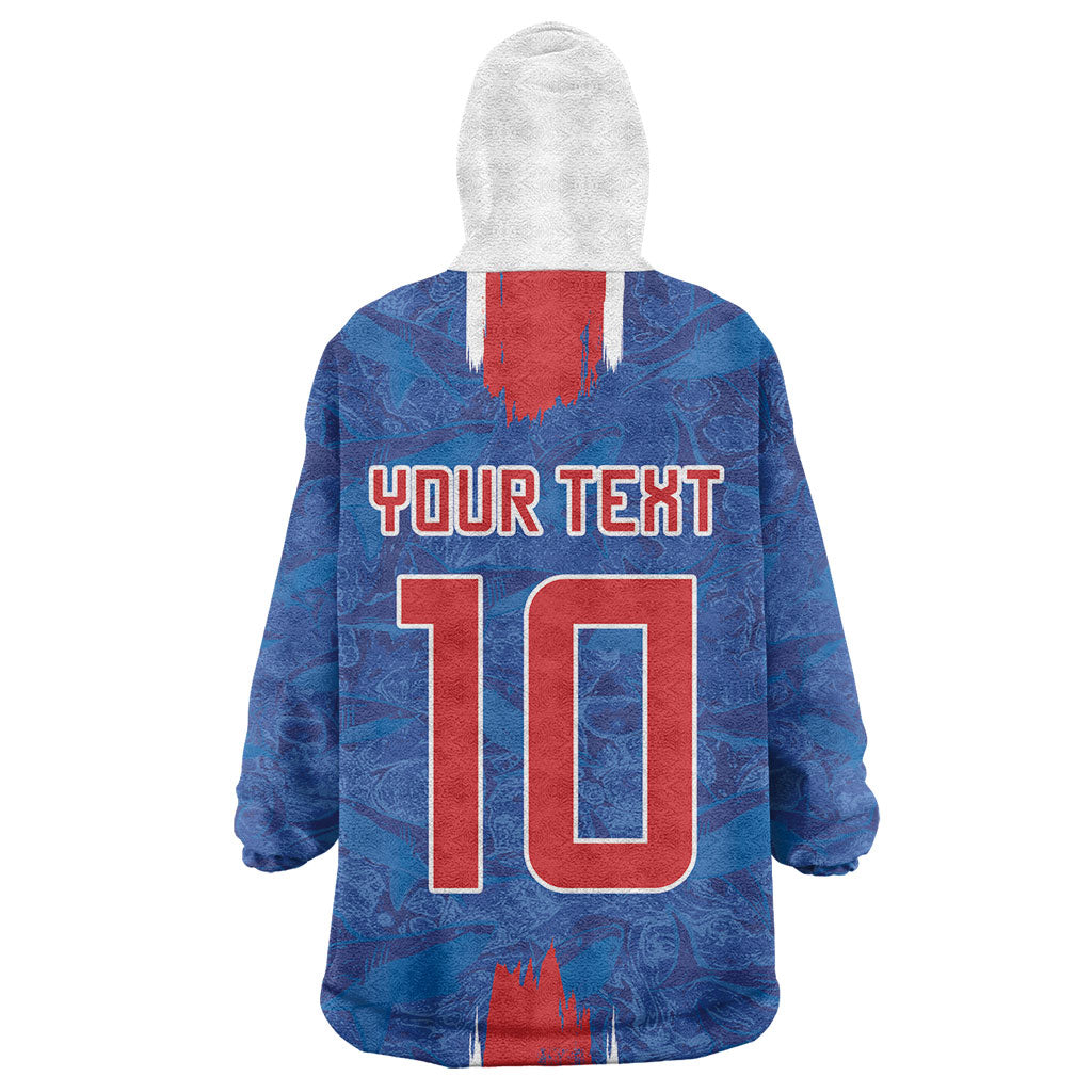 Cabo Verde Custom Kid Wearable Blanket Hoodie Paint Brush Stroke Shark Pattern Map Design