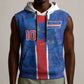 Cabo Verde Custom Sleeveless Hoodie Paint Brush Stroke Shark Pattern Map Design