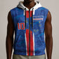 Cabo Verde Custom Sleeveless Zip Hoodie Paint Brush Stroke Shark Pattern Map Design