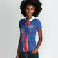 Cabo Verde Custom Women Polo Shirt Paint Brush Stroke Shark Pattern Map Design
