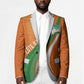 Cote D'Ivoire Football Custom Blazer Abstract Wave Pattern Tribal Sporty Style