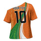 Cote D'Ivoire Football Custom Cross Shoulder Shirt Abstract Wave Pattern Tribal Sporty Style