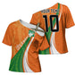 Cote D'Ivoire Football Custom Cross Shoulder Shirt Abstract Wave Pattern Tribal Sporty Style