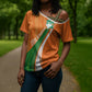 Cote D'Ivoire Football Custom Cross Shoulder Shirt Abstract Wave Pattern Tribal Sporty Style