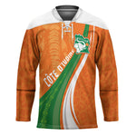 Cote D'Ivoire Football Custom Hockey Jersey Abstract Wave Pattern Tribal Sporty Style
