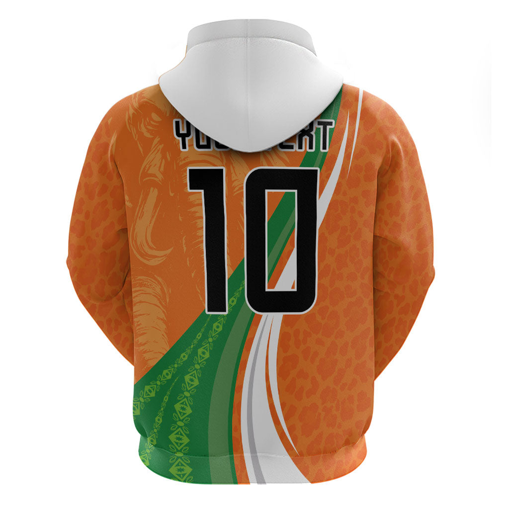 Cote D'Ivoire Football Custom Hoodie Abstract Wave Pattern Tribal Sporty Style