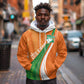 Cote D'Ivoire Football Custom Hoodie Abstract Wave Pattern Tribal Sporty Style