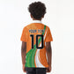 Cote D'Ivoire Football Custom Kid Polo Shirt Abstract Wave Pattern Tribal Sporty Style