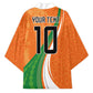 Cote D'Ivoire Football Custom Kimono Abstract Wave Pattern Tribal Sporty Style