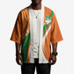 Cote D'Ivoire Football Custom Kimono Abstract Wave Pattern Tribal Sporty Style