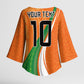 Cote D'Ivoire Football Custom Kimono Sleeve Blouse Abstract Wave Pattern Tribal Sporty Style