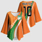 Cote D'Ivoire Football Custom Kimono Sleeve Blouse Abstract Wave Pattern Tribal Sporty Style