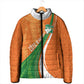 Cote D'Ivoire Football Custom Padded Jacket Abstract Wave Pattern Tribal Sporty Style