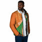 Cote D'Ivoire Football Custom Padded Jacket Abstract Wave Pattern Tribal Sporty Style