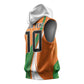 Cote D'Ivoire Football Custom Sleeveless Hoodie Abstract Wave Pattern Tribal Sporty Style