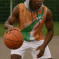 Cote D'Ivoire Football Custom Sleeveless Hoodie Abstract Wave Pattern Tribal Sporty Style