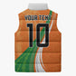 Cote D'Ivoire Football Custom Sleeveless Puffer Jacket Abstract Wave Pattern Tribal Sporty Style