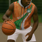 Cote D'Ivoire Football Custom Sleeveless Zip Hoodie Abstract Wave Pattern Tribal Sporty Style